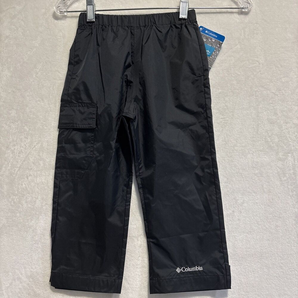 Columbia Leremy Lake Wind Rain Pants Black Waterproof Hiking Youth 4T Unisex NWT